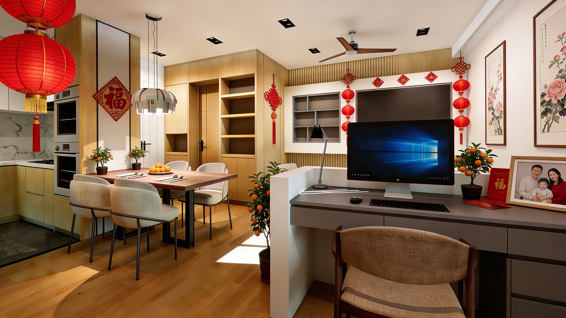Festive apartment interior